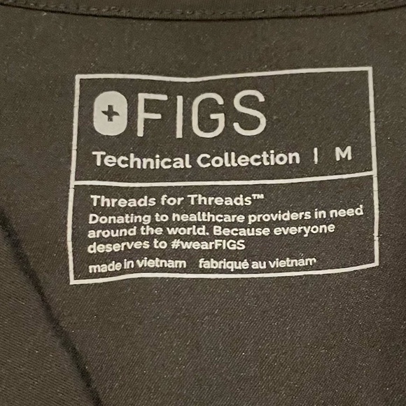 Figs Technical Collection Black Women's Scrub Top Size M - Picture 3 of 7
